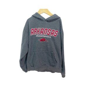 Arkansas Razorbacks Stadium Boys Hoodie Sweatshirt Football Gray Long Sleeve L